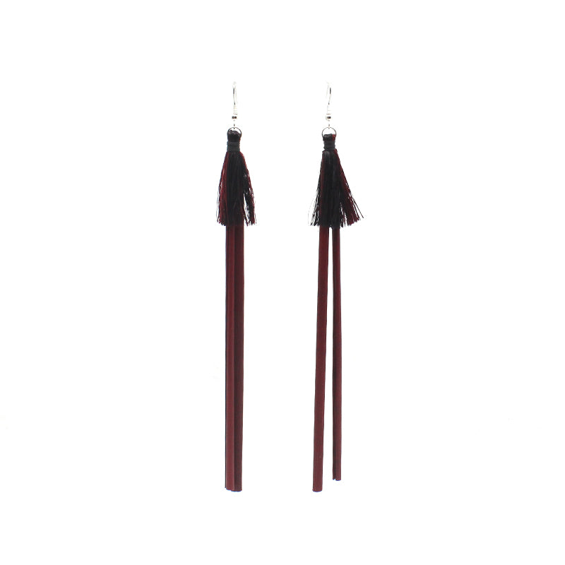 Earrings - Pokini Maroon | by Shona Tawhiao