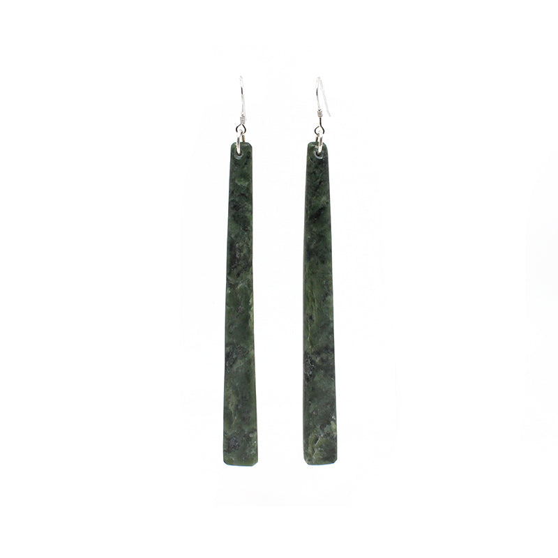 Pounamu Long Square Earrings | by Alex Sands