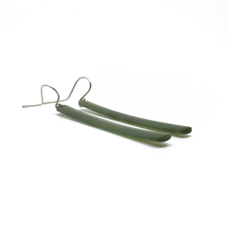 Pounamu Long Earrings | by Ric Moor