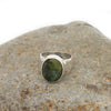 Oval Pounamu & Sterling Silver Ring - Size Q