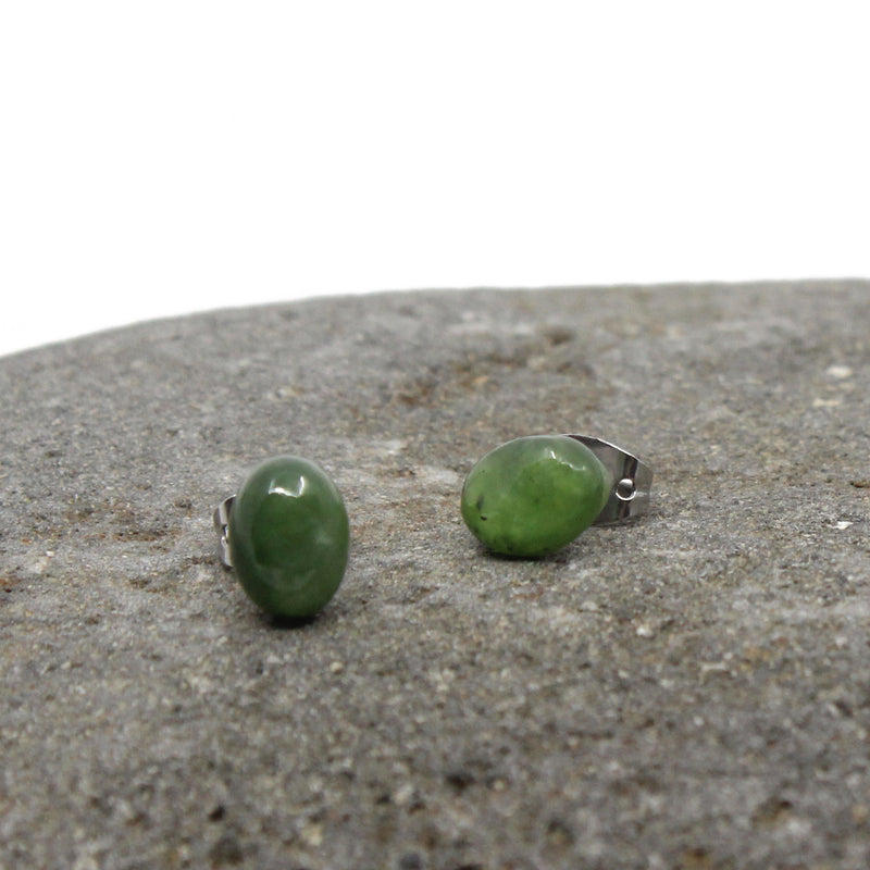 Pounamu Stud Earrings - Oval