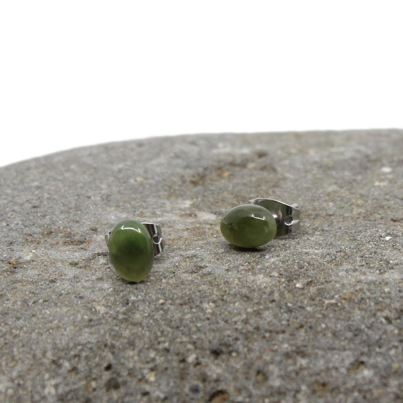 Pounamu Stud Earrings - Oval