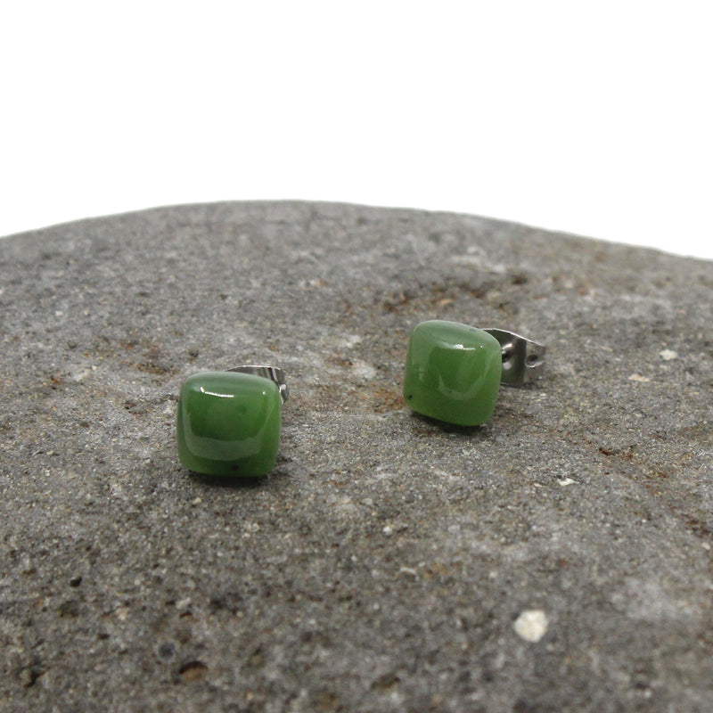 Pounamu Stud Earrings - Square