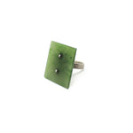 Pounamu & Sterling Silver Ring - Square | by Neil Adcock