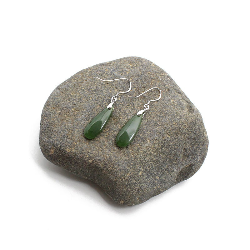 Pounamu & Sterling Silver Earrings