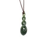 Quadruple Twist Pounamu Pendant | by Ric Moor