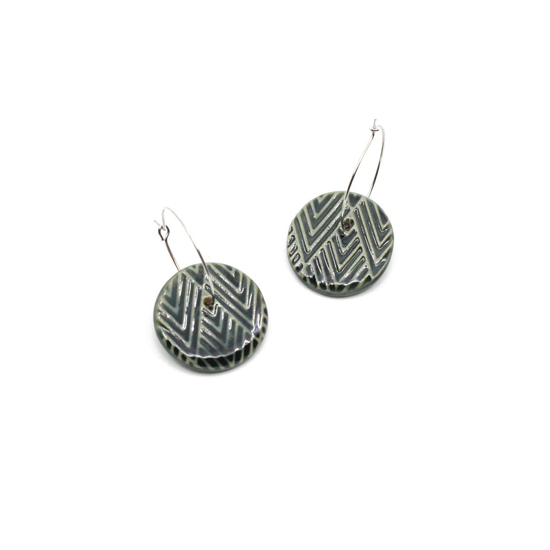 Round Drop Ceramic Earrings | by Form & Function Ceramics