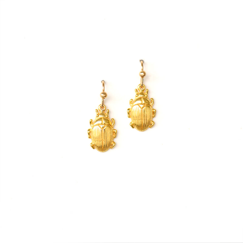 Scarab Gold Earrings by Charlotte Penman