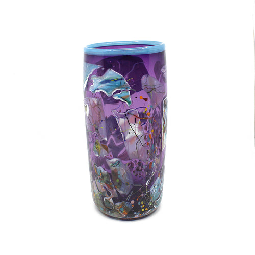 Shard Cylinder Glass Vase - Violet | by Keith Grinter