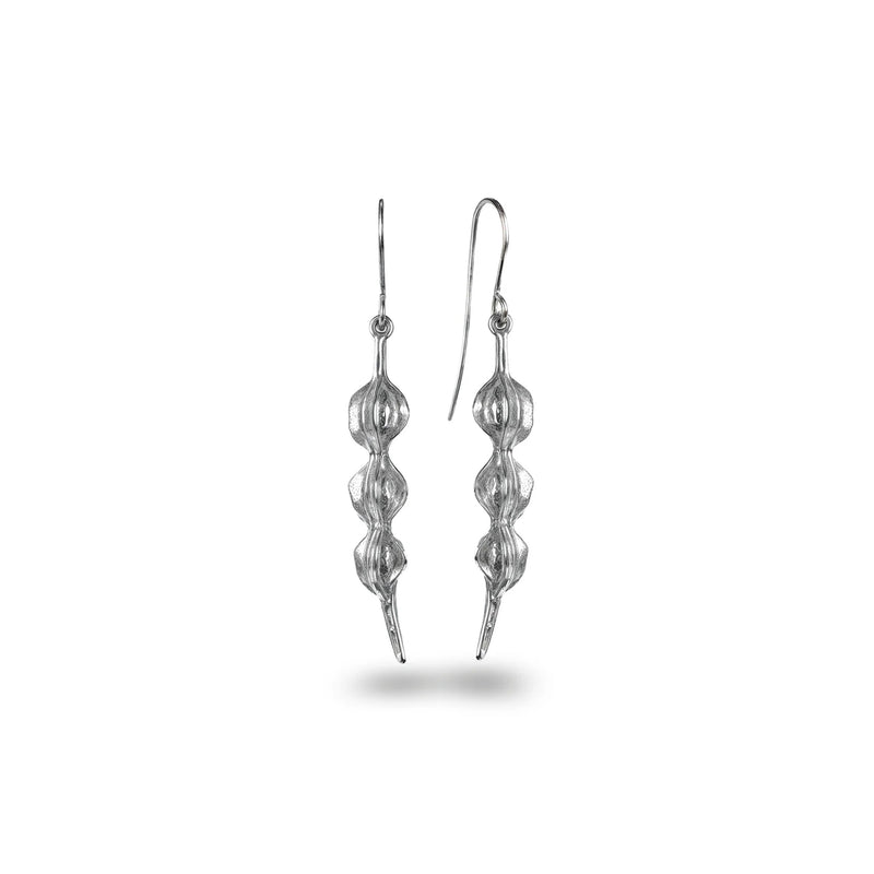 Silver Kōwhai Pod Earrings | by Nick Feint