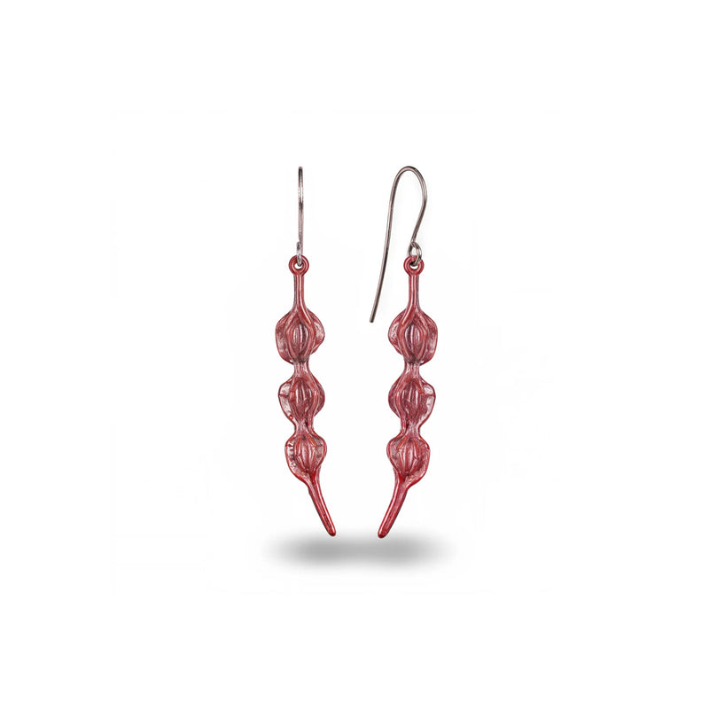Copper Kōwhai Pod Earrings | by Nick Feint