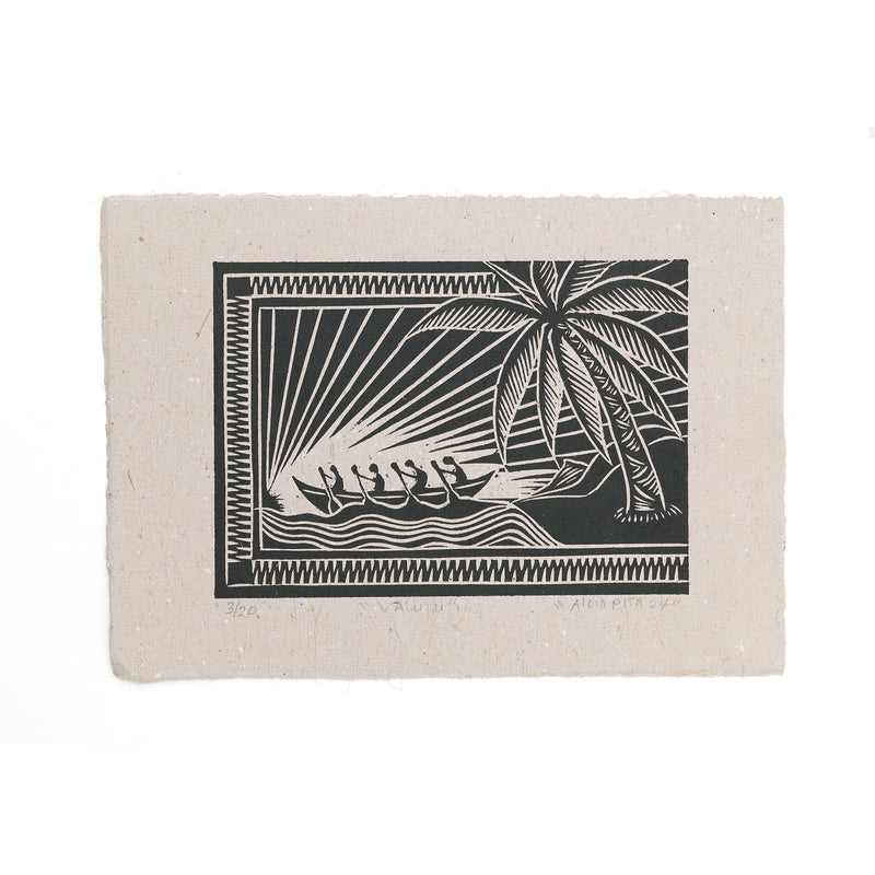 Solomon Islands A4 Woodblock Print - Valutu