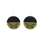 Split Tāniko I Earrings - Black | by Nichola Te Kiri