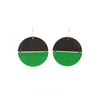 Split Tāniko I Earrings - Green Clear | by Nichola Te Kiri