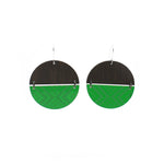 Split Tāniko I Earrings - Green Clear | by Nichola Te Kiri