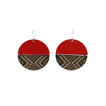 Split Tāniko I Earrings - Red Clear | by Nichola Te Kiri
