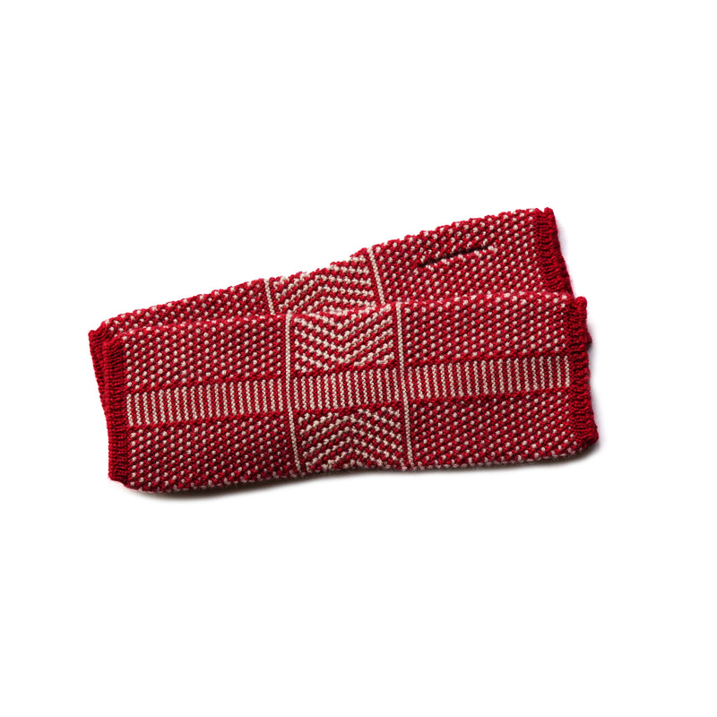 Taranaki Wrist Warmers in Merino - Pōhutukawa | Knit Shepherd