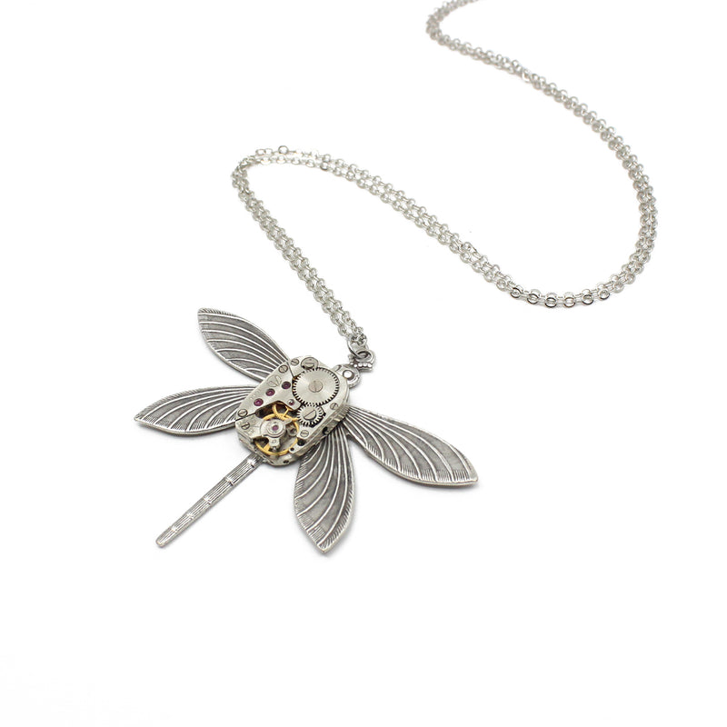 Timepiece Victorian Dragonfly Pendant - Silver | by Rainey Designs