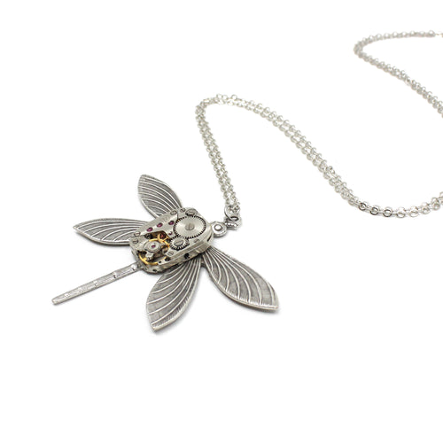 Timepiece Victorian Dragonfly Pendant - Silver | by Rainey Designs