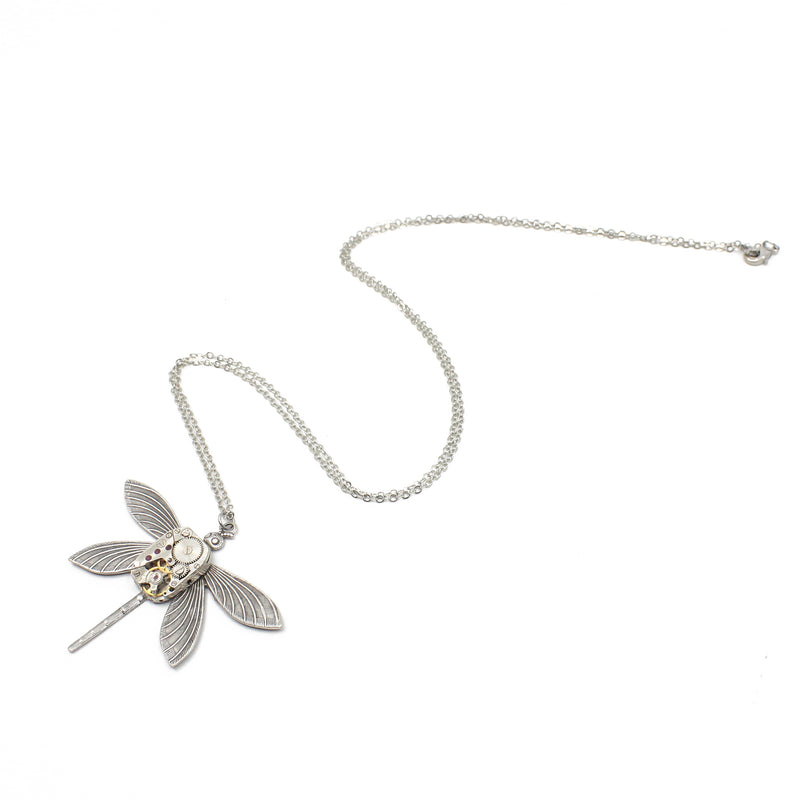 Timepiece Victorian Dragonfly Pendant - Silver | by Rainey Designs