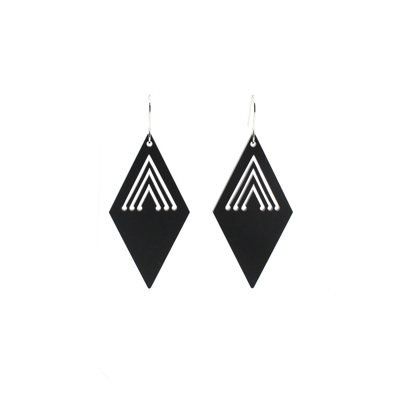 Tino Taimana Earrings - Black | by Nichola Te Kiri