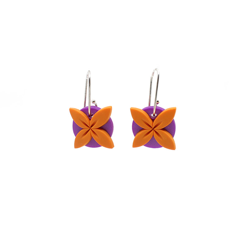 Tipani Earrings Orange & Purple | by Leone Samu Tui