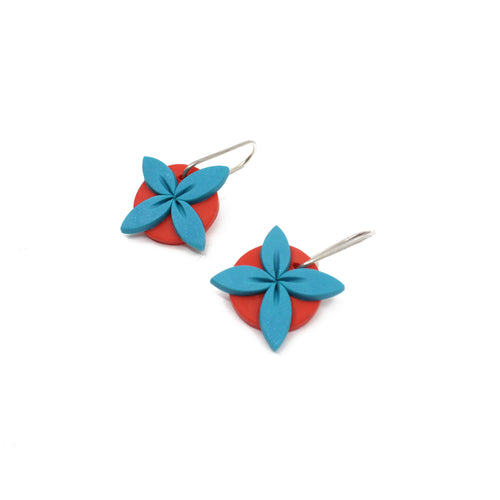 Tipani Earrings Blue & Red | by Leone Samu Tui