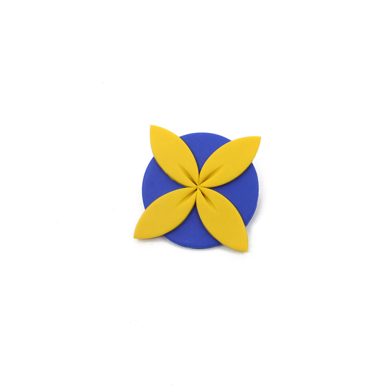 Tipani Statement Brooch Yellow & Blue | by Leone Samu Tui