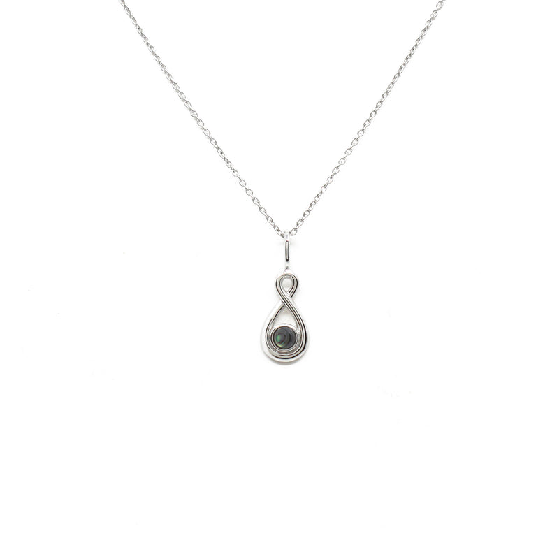 Twist and Pāua Sterling Silver Necklace | by Little Taonga