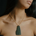 01 Ururangi Neckalce - 14k Rolled Gold with Pounamu by Charlotte Penman