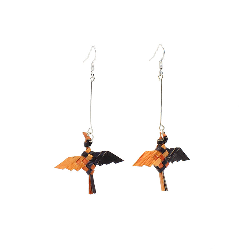 Vanuatu Earrings - Woven Bird long