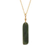 01 Waita Pendant - 14k Rolled Gold with Greenstone & Black Pearl by Charlotte Penman