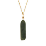 01 Waita Pendant - 14k Rolled Gold with Greenstone & Black Pearl by Charlotte Penman