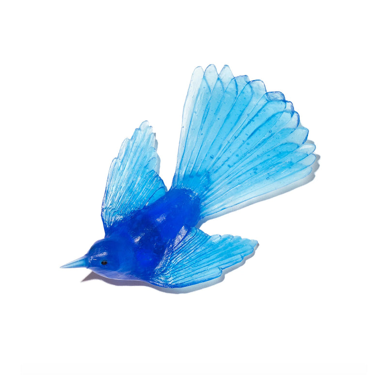 Glass Pīwakawaka / Fantail Wall Sculpture  | by Luke Jacomb Studio
