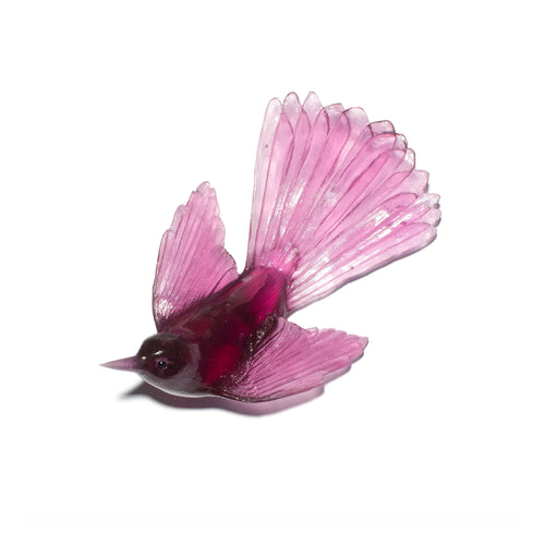 Glass Pīwakawaka / Fantail Wall Sculpture  | by Luke Jacomb Studio