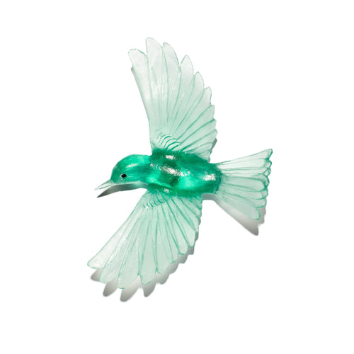 Glass Mōhua / Yellowhead Wall Sculpture  | by Luke Jacomb Studio