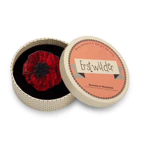 Poppy Field Brooch - Red
