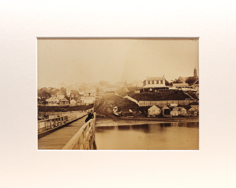 FROM OUR COLLECTION - Photographing Early Auckland I Wynyard Pier, 1860s I Matted Print