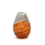 Autumn Volcanic Teardrop Glass Vase - Orange Small