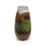 Taupo Tussock Volcanic Teardrop Glass Vase - Green/Brown