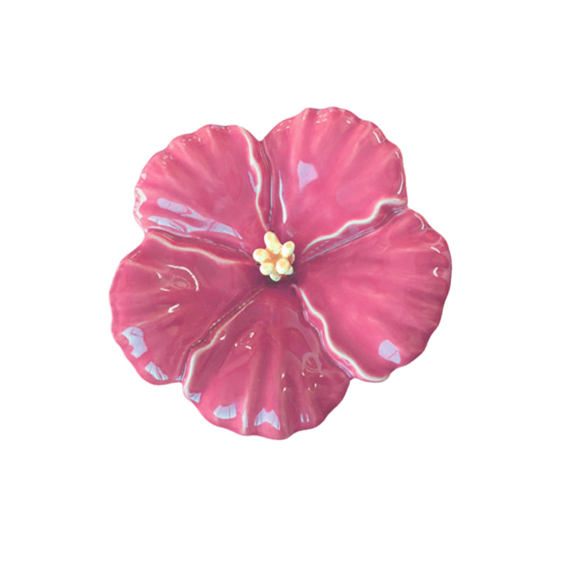 Ceramic Hibiscus Wall Flower - Pink | By Bob Steiner