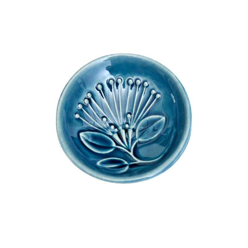 Ceramic Pōhutukawa Dip Bowl - Sapphire Blue | By Bob Steiner