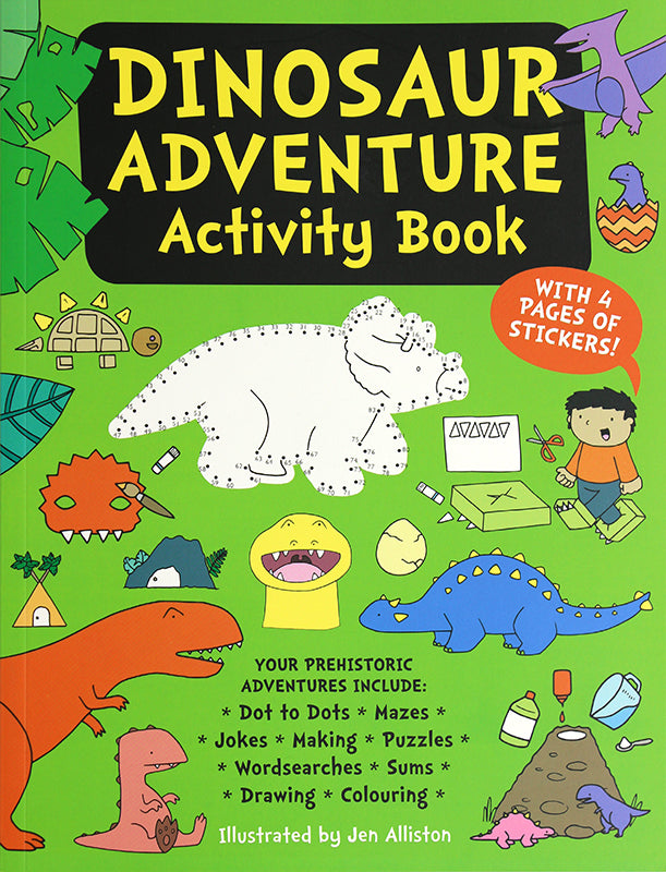 Dinosaur Adventure Activity Book | Illustrated by Jen Alliston
