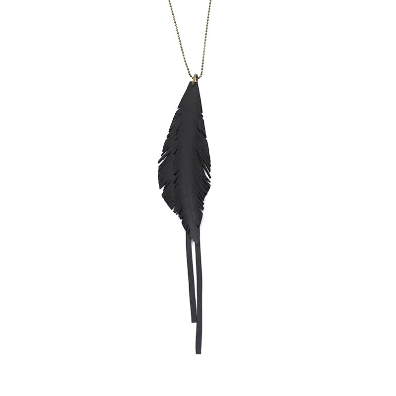 Double Feather and Tassel Necklace | by Ronja Schipper
