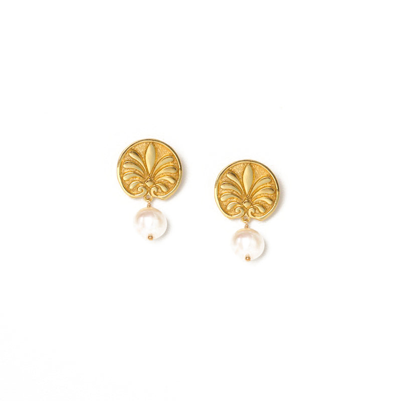Olympia Earrings - Pearl & 14k Gold Plate | by Charlotte Penman