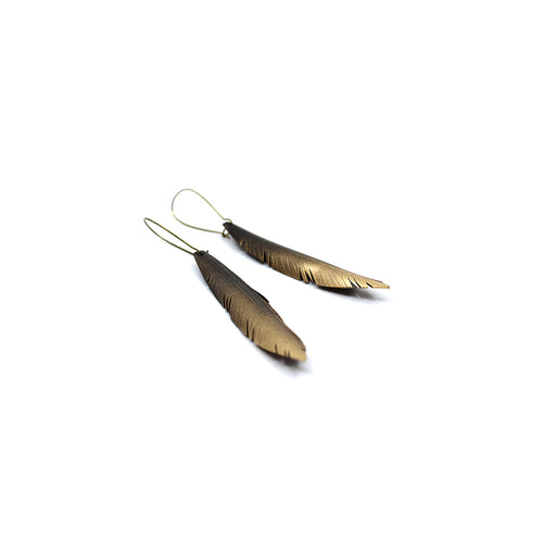 Petite Gold Feather Up-cycled Earrings | by Ronja Schipper