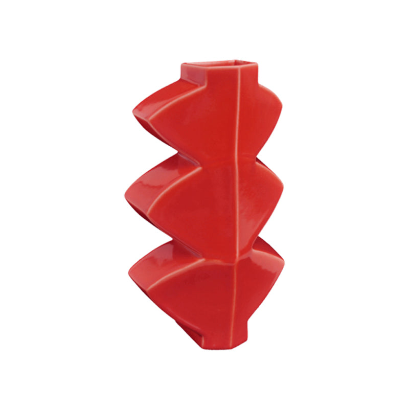 Ceramic Pointed Leaf Vase - Red | By Bob Steiner