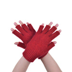 Possum Merino Open Finger Gloves - Red