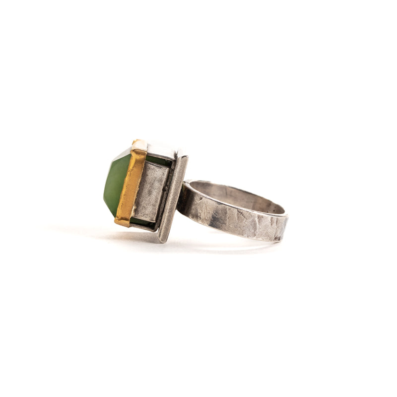 Pounamu, Gold and Sterling Silver Ring | by Neil Adcock