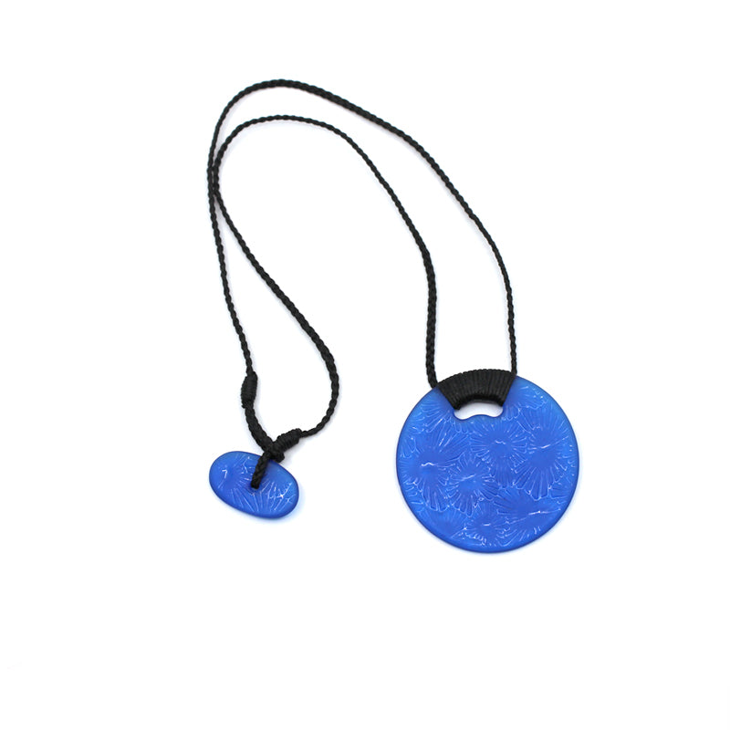Pressed Glass Daisy Pendant - Blue | by Judy Newton